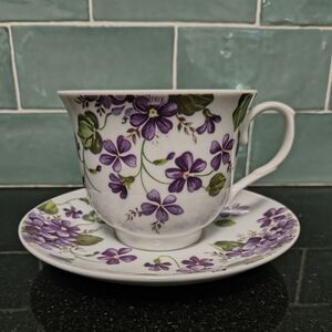 Kent Pottery Violet  Teacup and Saucer Set